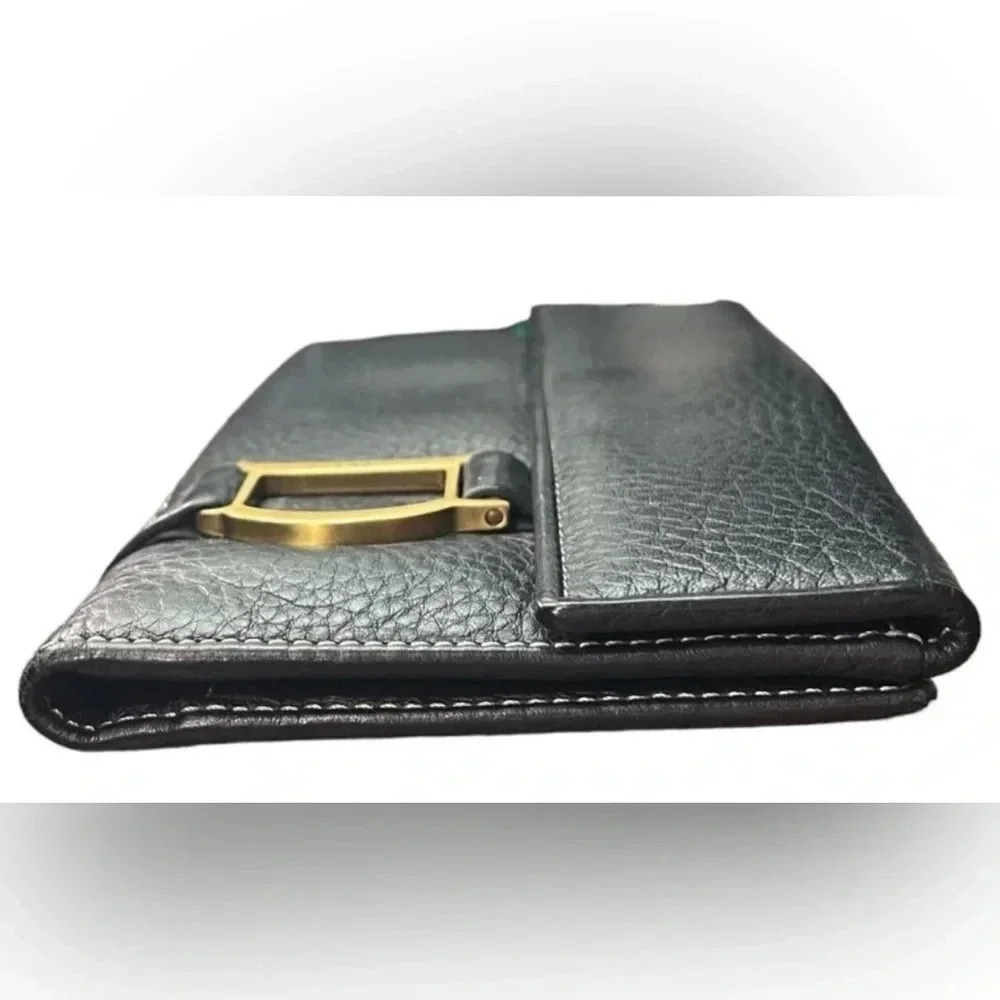 🖤Christian Dior🖤 | 2001 Black Pebbled Leather Trifold Long Wallet - Picture 9 of 14